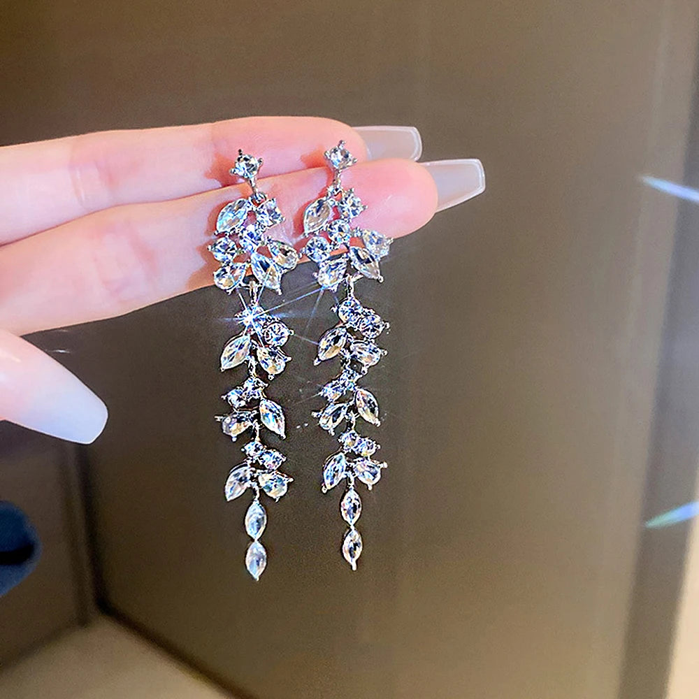 Crystal Zircon Drop Earrings