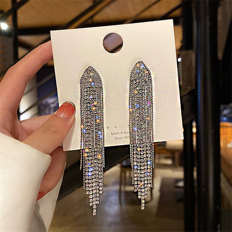 Crystal Zircon Drop Earrings