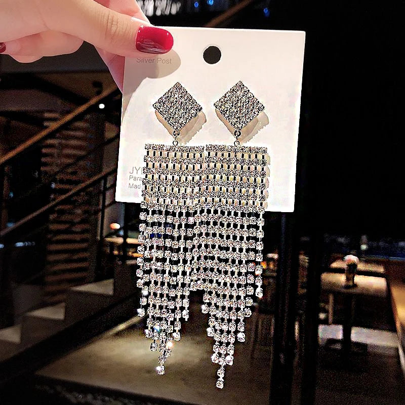 Crystal Zircon Drop Earrings