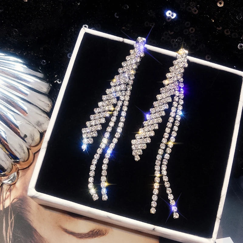 Crystal Zircon Drop Earrings